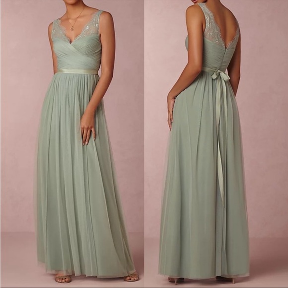 BHLDN Dresses & Skirts - BHLDN Sage Bridesmaid Dress